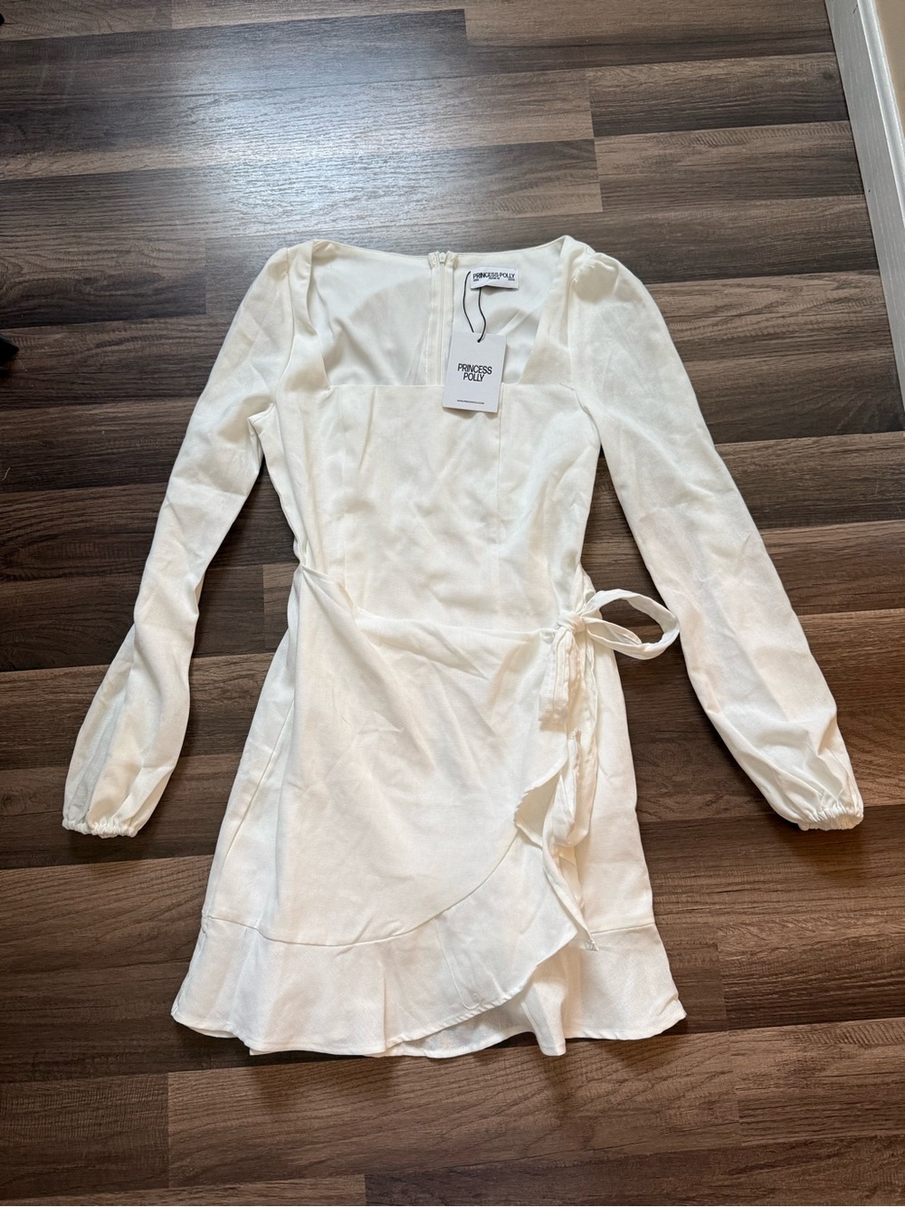 Princess Polly White Long Sleeve Mini Dress